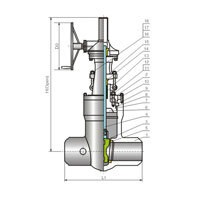 شیر کشویی Pressure Seal کربن استیل کلاس 1500Lb مناسب برای کنترل جریان در خطوط صنعتی با فشار بالا و طراحی مقاوم.jpg