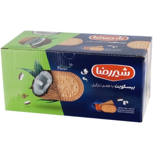 بیسکوئیت نارگیلی 1100 گرمی شیررضا