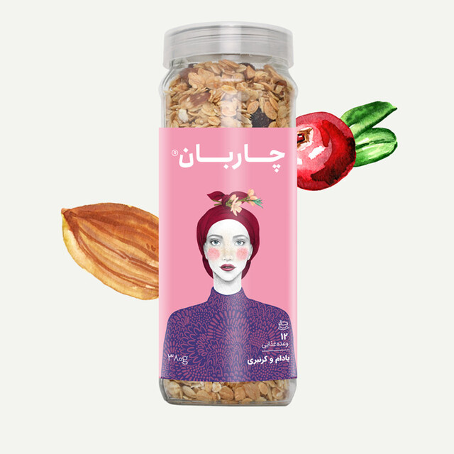 موسلی بادام و کرنبری شیشه چاربان