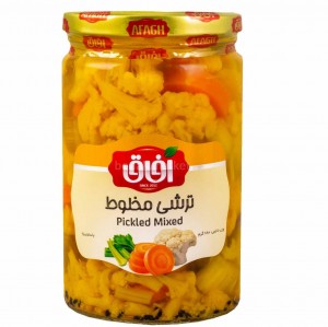 ترشی مخلوط شیشه ای آفاق680 گرم