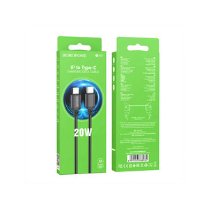 کابل تبدیل USB-C به لایتنینگ بروفون مدل BX87 20W طول 1 متر