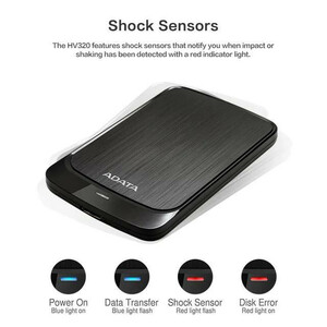 هارد اکسترنال ای دیتا مدل   HV320 ظرفیت دو ترابایت دارای رابط USB Type-A 3.2
