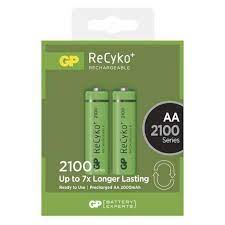 باتری قلمی شارژی AA جی پی ریسایکو پلاس 2 عددی2100 میلی آمپر ReCyko+ GP