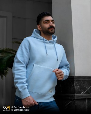 خرید هودی آبی پاستیلی