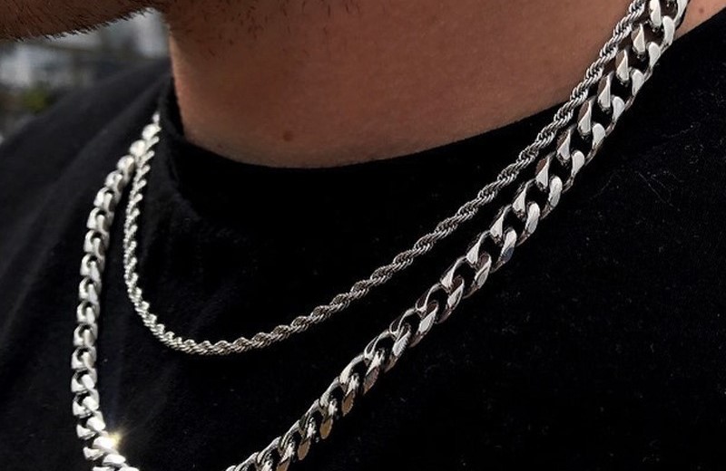 زنجیر گردن مردانه استیل