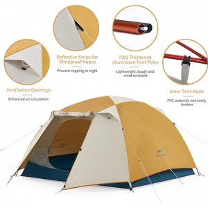 چاد مسافرتی کمپینگ 2 نفره عصایی نیچرهایک پلاس پرو مدل YUNCHUAN SERIES TENTS