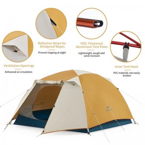 چاد مسافرتی کمپینگ 2 نفره عصایی نیچرهایک پلاس پرو مدل YUNCHUAN SERIES TENTS