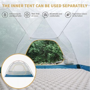 چاد مسافرتی کمپینگ 2 نفره عصایی نیچرهایک پلاس پرو مدل YUNCHUAN SERIES TENTS