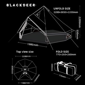 چادر مسافرتی کمپینگ 3 متری کرم حرفه ای بلک دیر