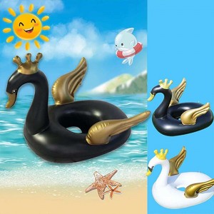 شناور بادی شورتی کودک مدل قو تاجدار مشکی boat 022
