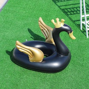 شناور بادی شورتی کودک مدل قو تاجدار مشکی boat 022