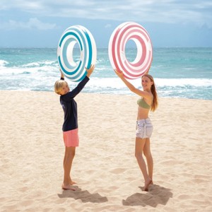 حلقه شنا بادی صورتی اینتکس STRIPED DREAMS دستگیره دار 59256