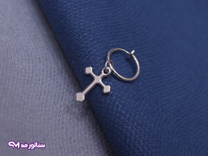 گوشواره مردانه طرح صلیب استیل G5202