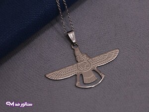 گردنبند استیل فروهر نقره ای SG2099