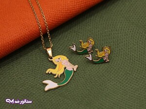 نیم ست بچگانه طلایی پری دریایی NB8008