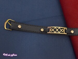 دستبند چرم طرح طلا سناتورمد DM1007