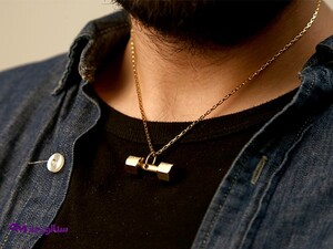 گردنبند استیل مردانه وزنه برداری GM2007