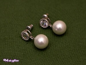 گوشواره استیل طرح مروارید کد G5051