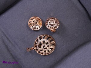 نیم ست استیل ژوپینگ نگین دار کد N 8053