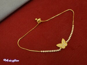 دستبند استیل زنانه طرح پروانه کد DZ1054