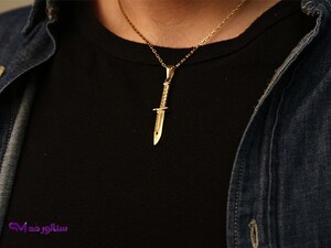 گردنبند استیل مردانه طرح شمشیر کد GM2004