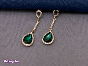گوشواره استیل نگین دار طرح زمرد کد G5070
