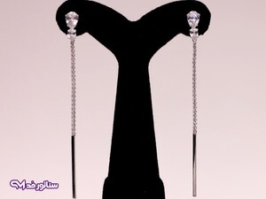 گوشواره آویز استیل نگین دار کد G5062