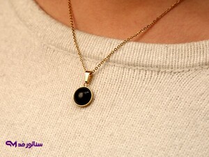 گردنبند زنانه استیل تک نگین کد GZ2002