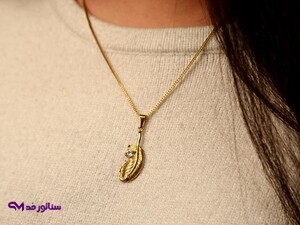 گردنبند زنانه استیل طرح پر کد GZ2001