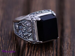 انگشتر مردانه استیل نگین دار کد AM4001