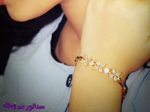 دستبند زنانه استیل طرح گل