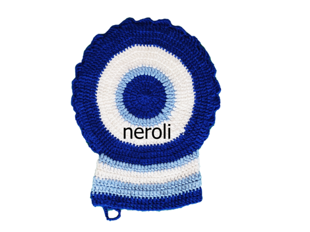 لیف حمام بافتنی دست‌بافت مدل چشم نظر