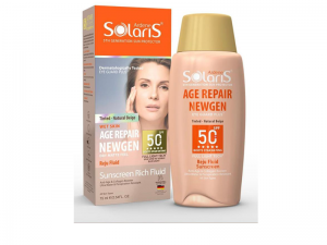 فلوئید ضد آفتاب و ضد چروک رنگی آردن سولاریس SPF 50 مدل ایج ریپیر نیوژن 75 میل