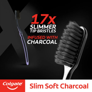 مسواک کلگیت مدل Slim Soft CHARCOAL
