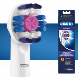 سری یدک مسواک برقی اورال بی مدل 3D WHITE  بسته 2 عددی