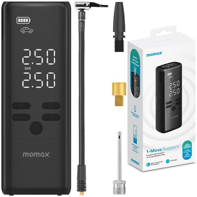 پمپ باد و چراغ قوه شارژی مومکس CR16D