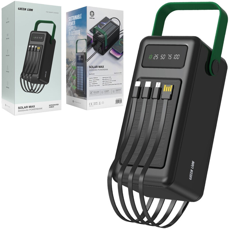 پاور بانک خورشیدی 80000 گرین لاین Green Lion اصل مدل GL-PB74
