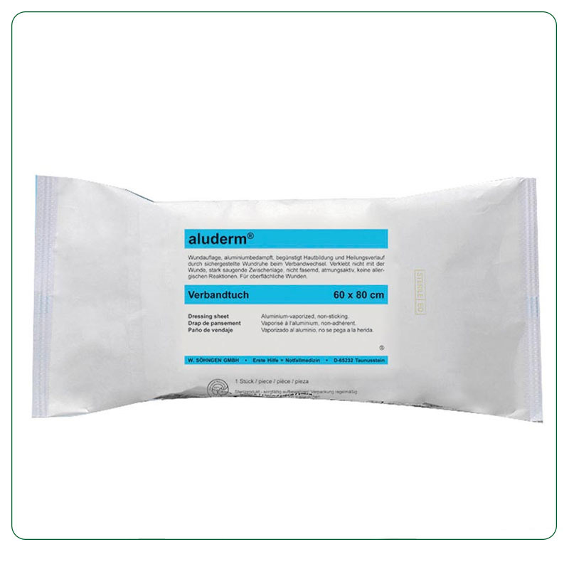 پانسمان استریل آلودرم (aluderm) سایز ۶۰×۸۰ سانتی‌متر