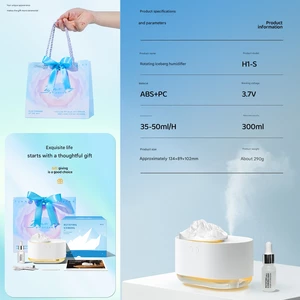 دستگاه رطوبت ساز و آروماتراپی شارژی طرح کوه یخ چرخان