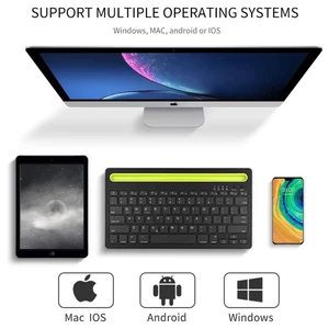 صفحه کلید بدون سیم شارژی با استند موبایل و تبلت