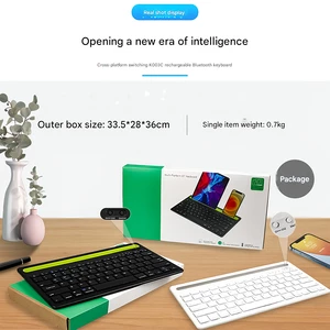 کیبورد بی‌سیم شارژی با استند موبایل و تبلت