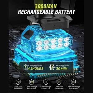 جت فن دمنده دسته‌دار تاشو شارژی قابل حمل با باتری یدک