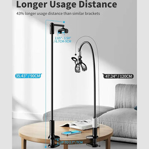 پایه تبلت و گوشی موبایل قابل اتصال به لبه میز و تخت سایجی باکیفیت