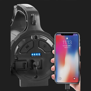 کیفیت چراغ قوه کمپینگ شارژری و پاوربانک ضدآب اسمایلینگ شارک