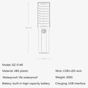 چراغ کار شارژی COB اسمایلینگ شارک