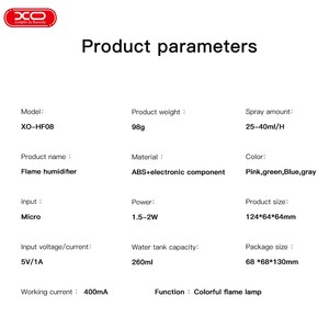 رطوبت‌ساز هوای شارژی ایکس او