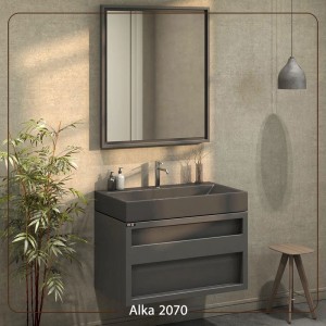 روشویی لاکچری کشودار طوسی  آلکا کد 2070