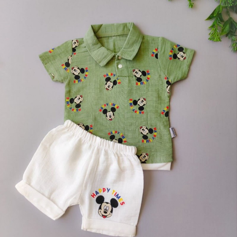 ست تیشرت و شورتک طرح میکی