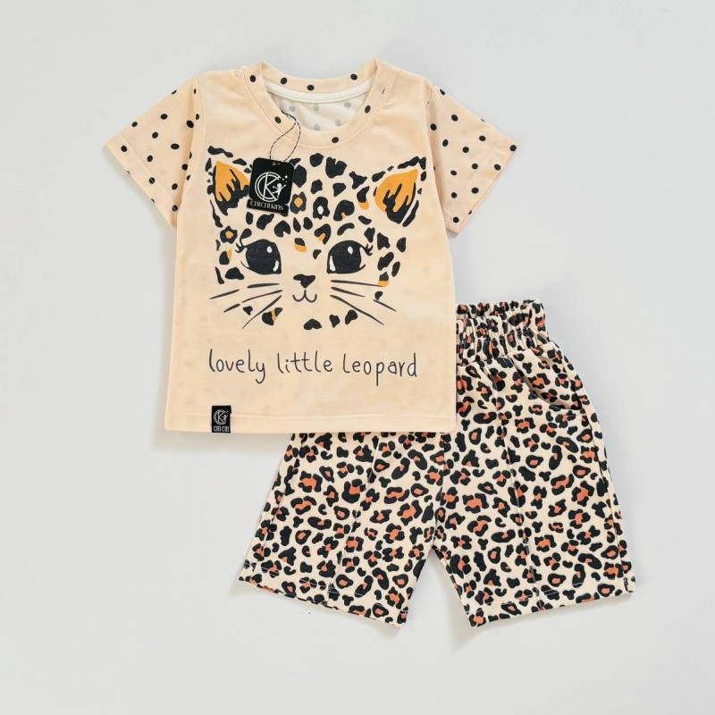 ست تیشرت و شورتک پلنگی