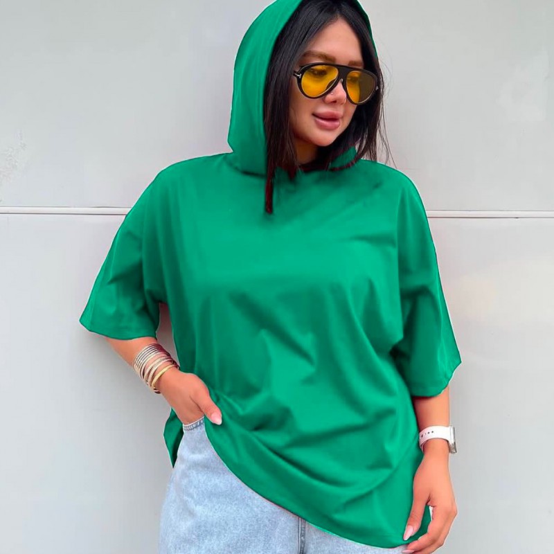 تیشرت باکسی کلاه دار